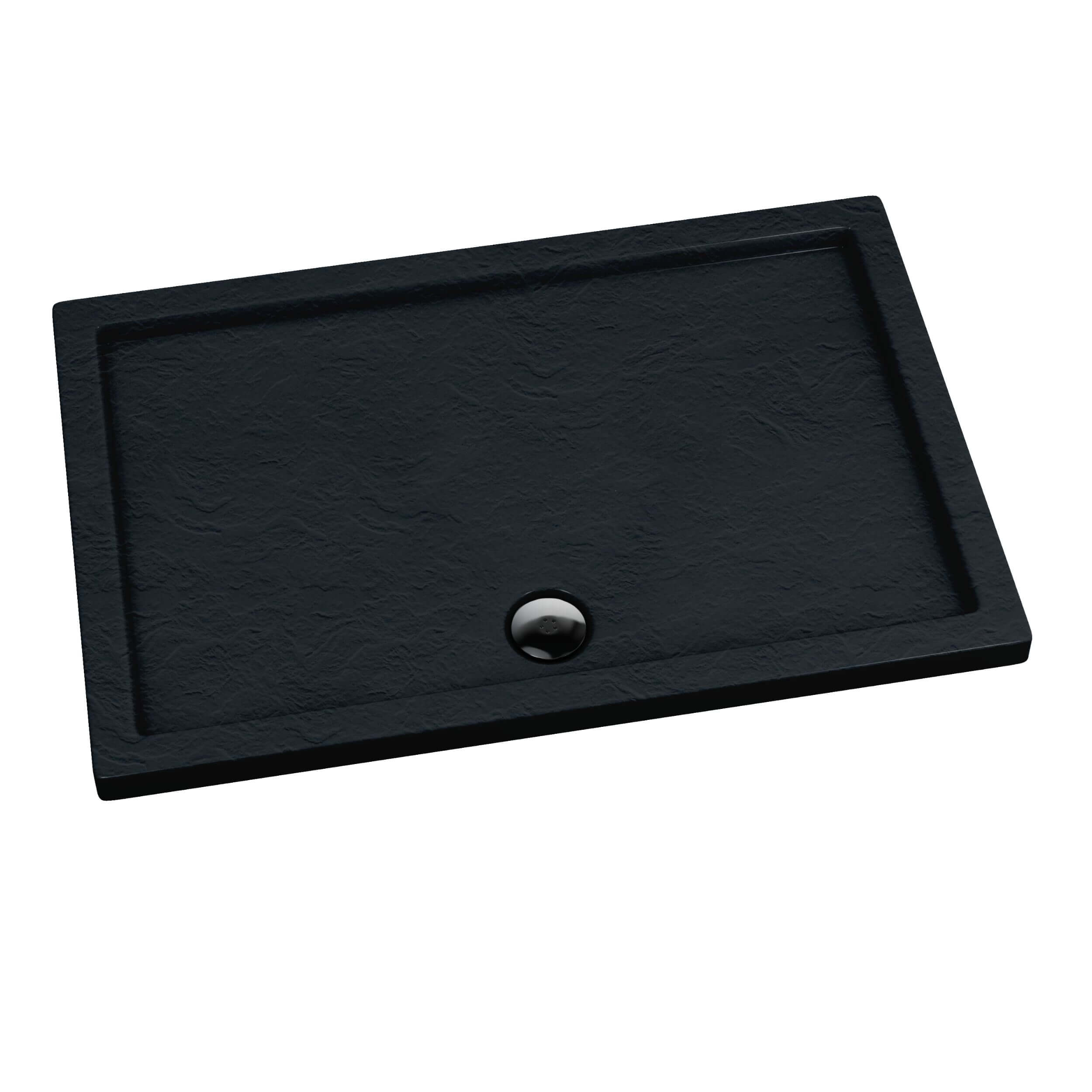 Schedpol Caspar Black Stone cădiță de duș dreptunghiulară 90x70 cm negru 3.2254/C/ST