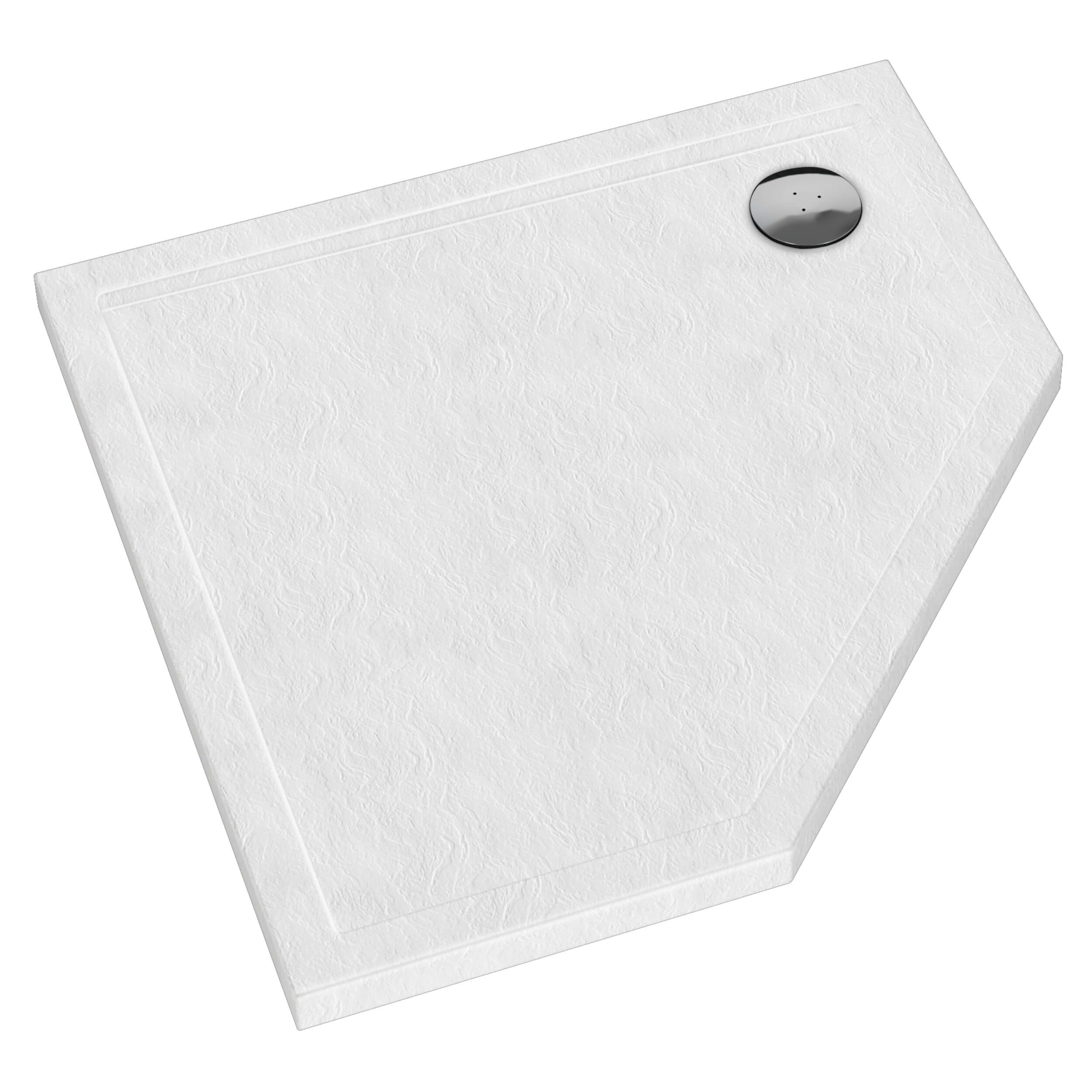 Schedpol Caspar New White Stone cădiță de duș pentagonală 80x80 cm alb 3.2397/B/ST