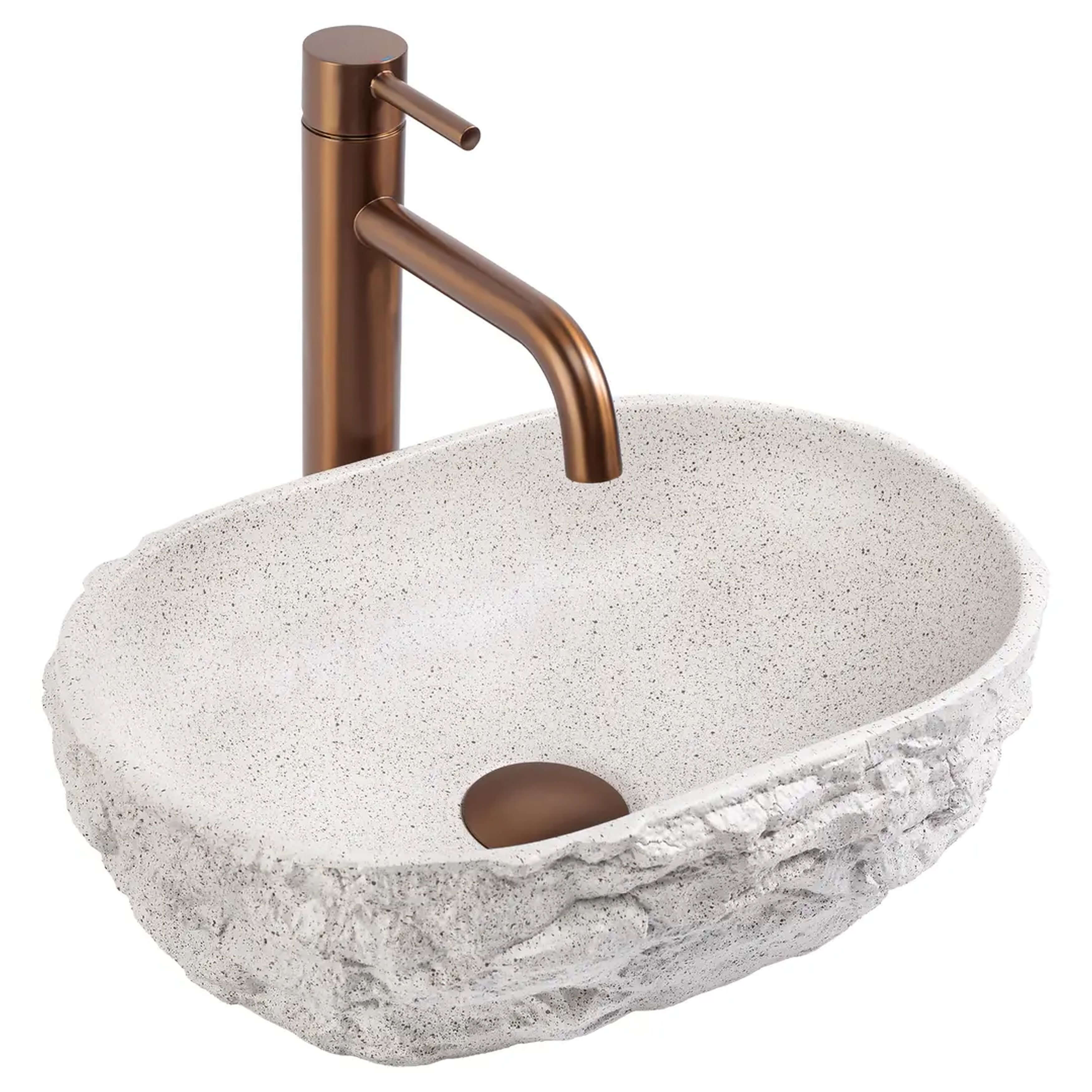 Rea Evora lavoar 37.5x25.5 cm ovale de blat gri/piatră-maro/bej mat REA-U3225