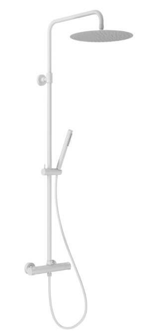 KFA Armatura Moza White set de duș perete cu termostat cu duș de ploaie alb 5736-921-44