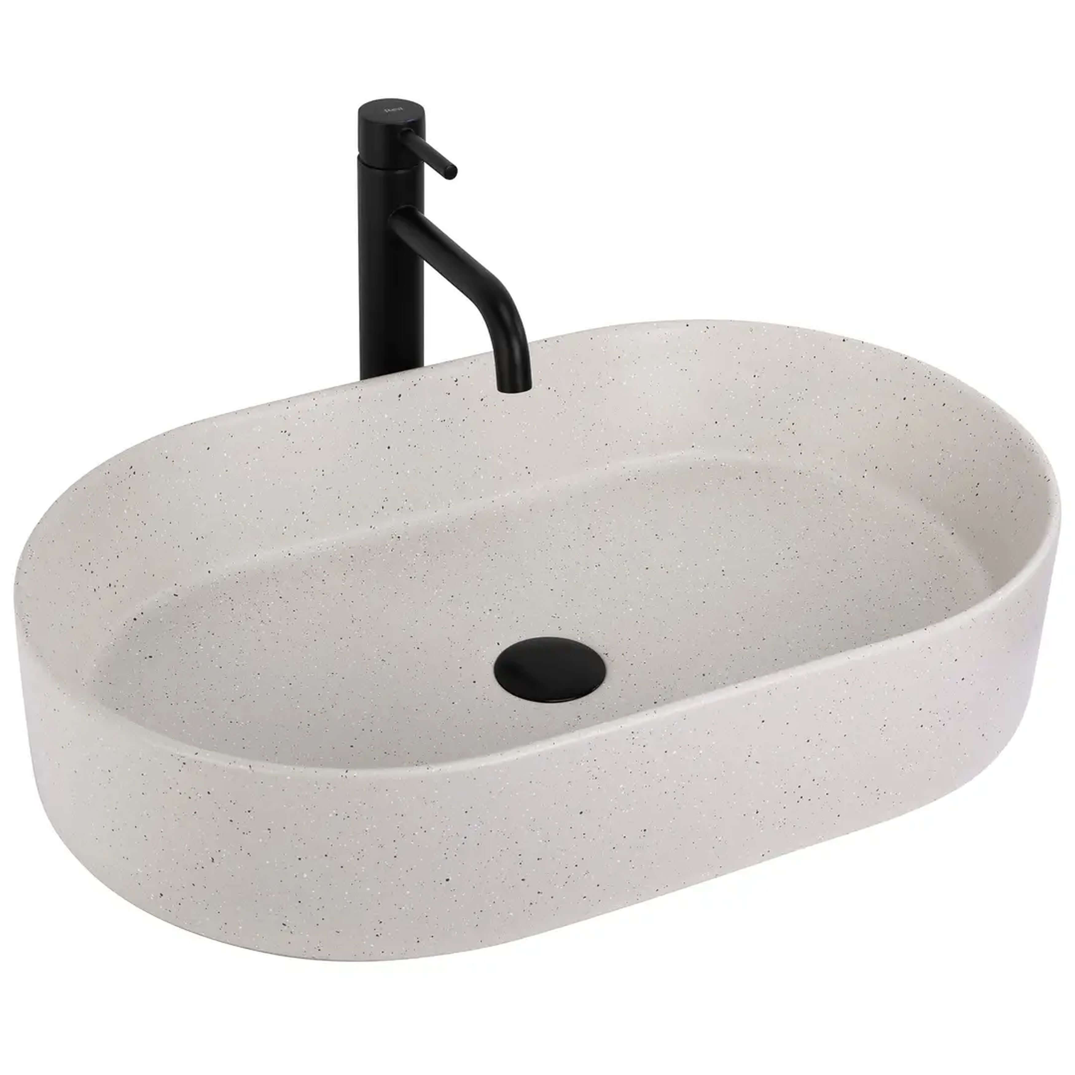 Rea Nadia lavoar 61x38.5 cm ovale de blat maro/bej mat REA-U7341