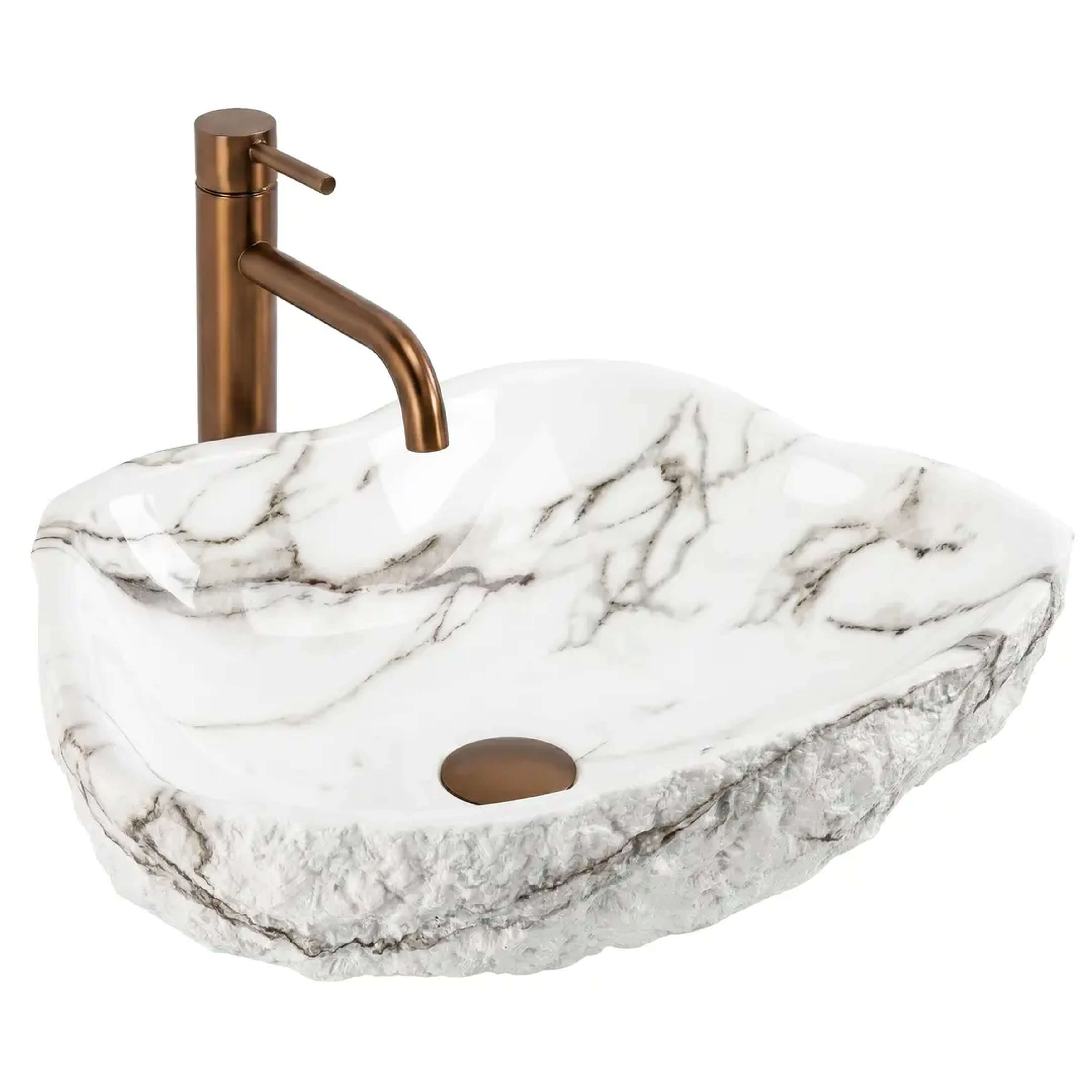 Rea Isla lavoar 49x37 cm de blat alb-gri/piatră mat REA-U3222
