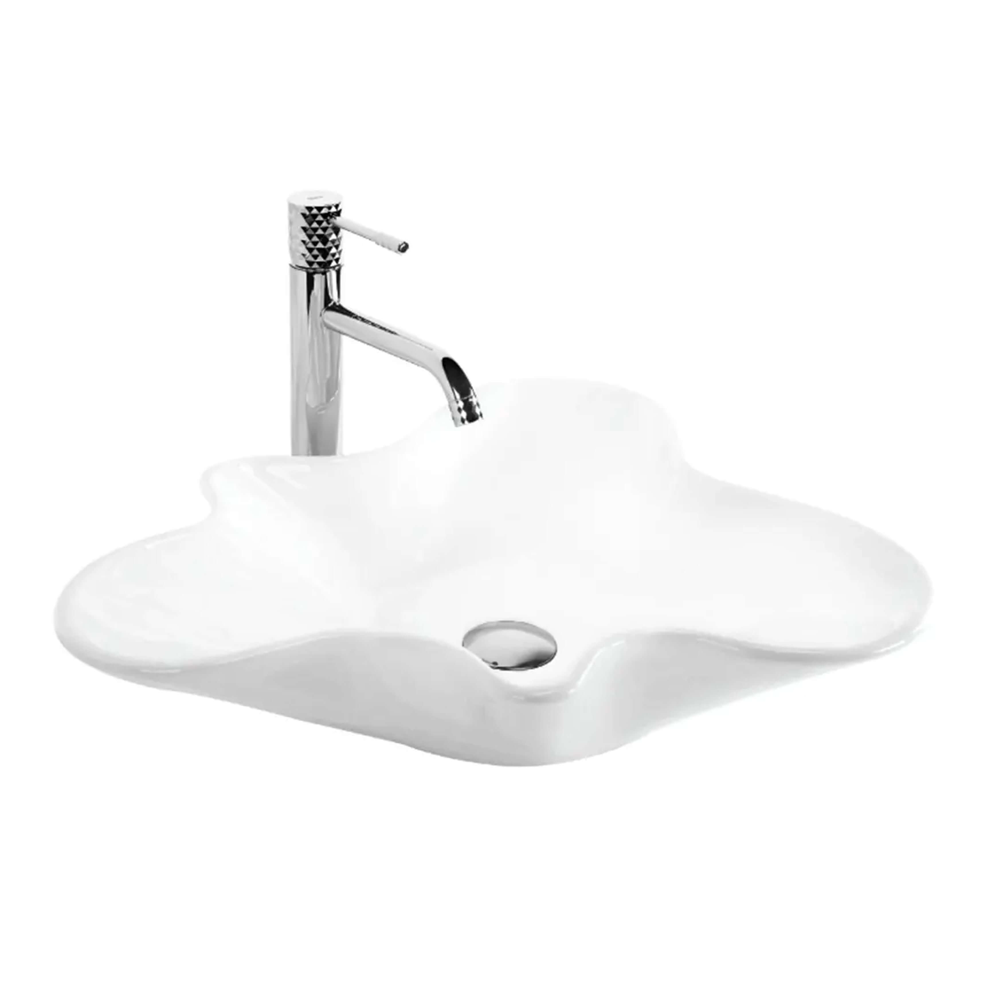 Rea Izolda lavoar 52.5x45.5 cm de blat alb luciu REA-U6365
