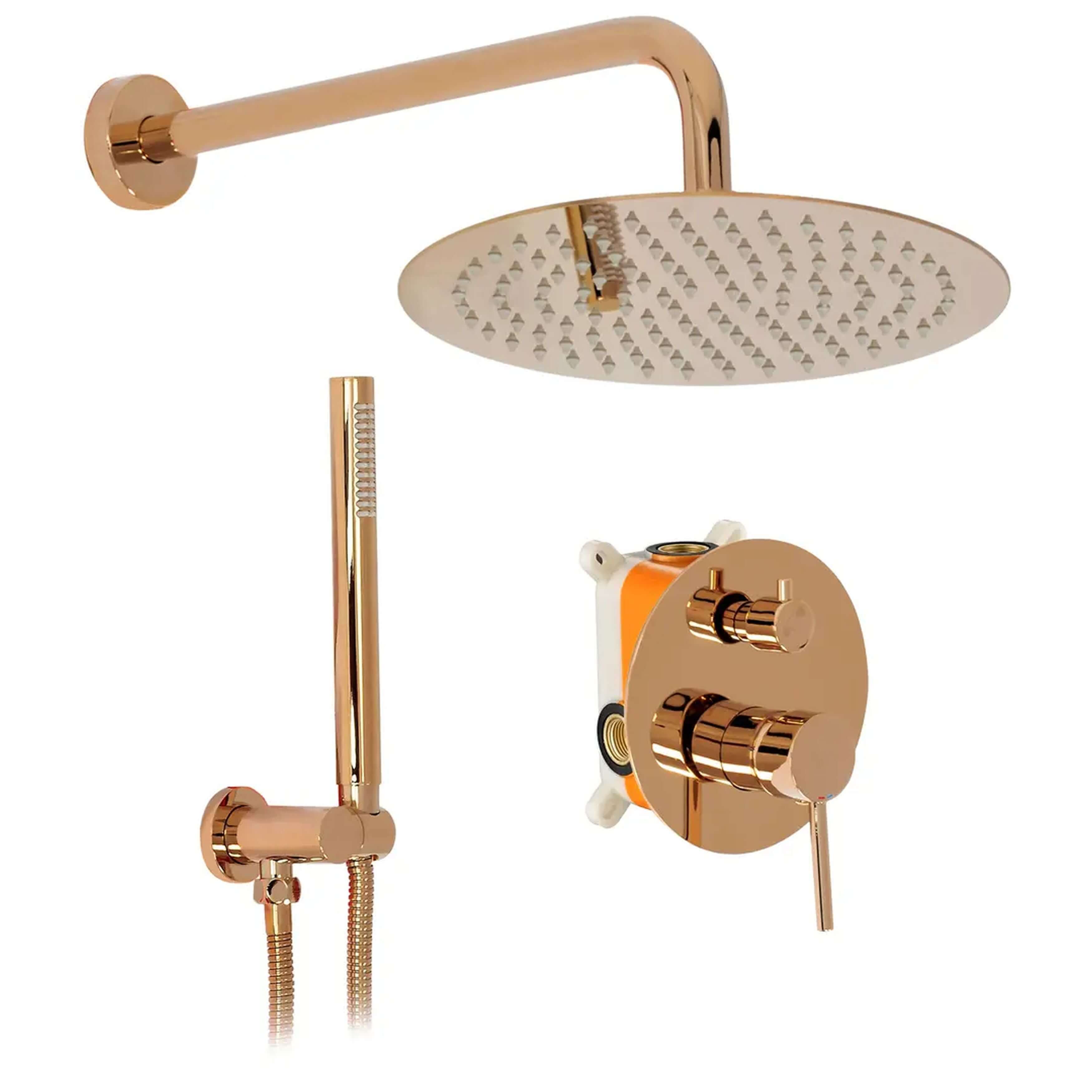 Rea Lungo set de duș ascuns cu duș de ploaie cupru REA-P7999