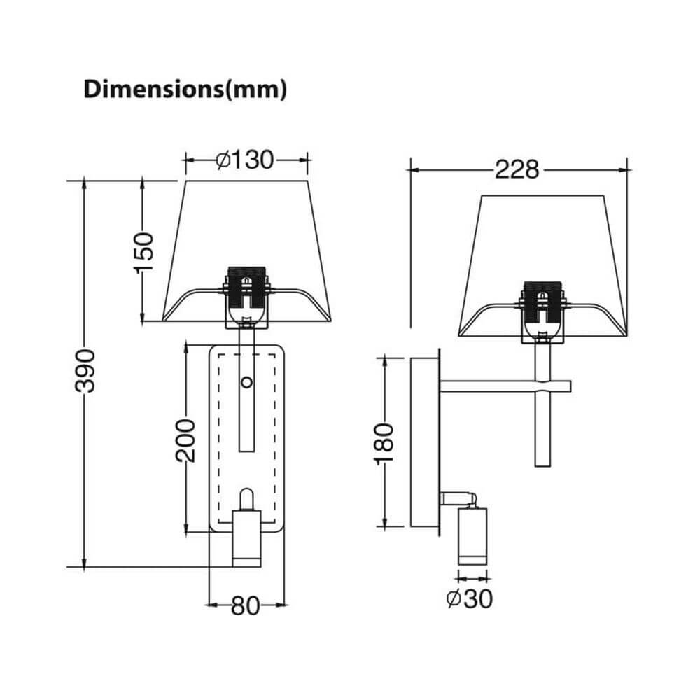 Zuma Line Luna lampă de perete 2x2.5 W argint W4106-2SN+WH
