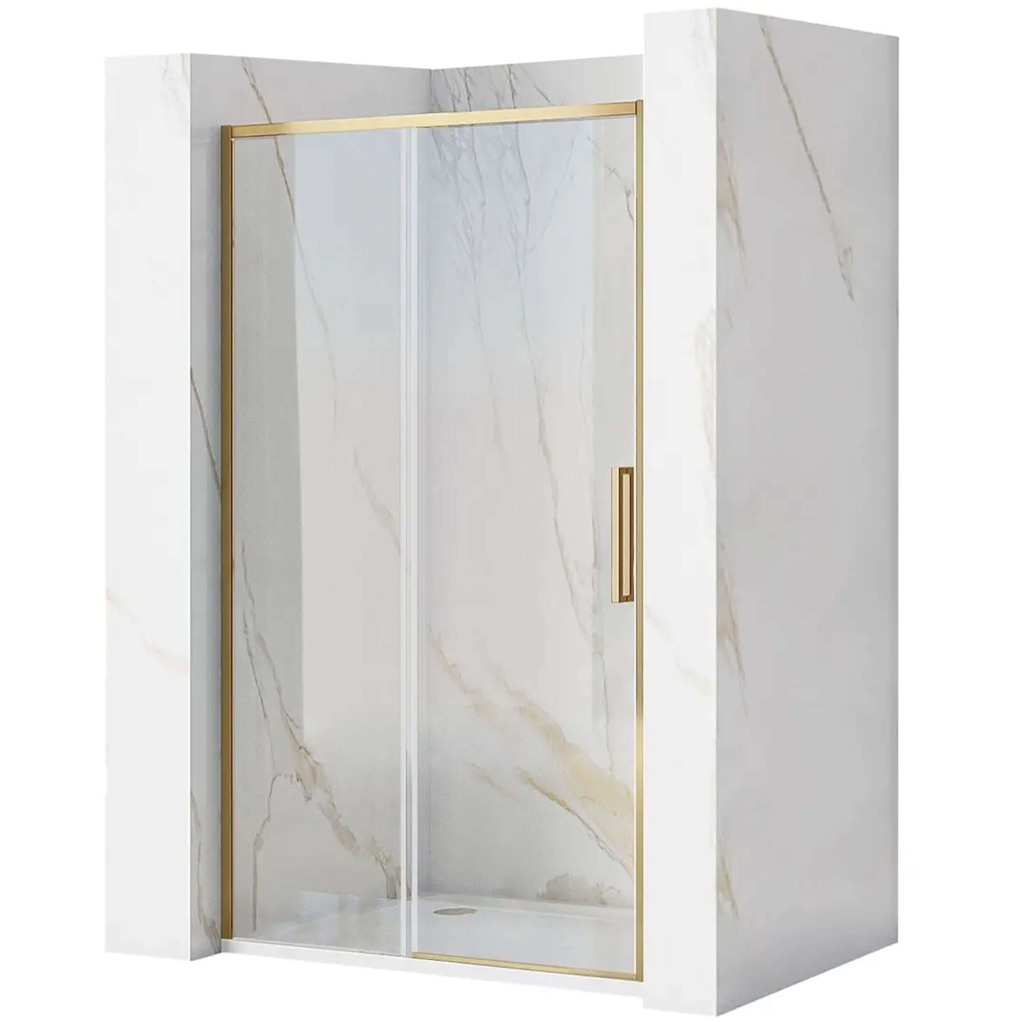 Rea Rapid Slide uși de duș 160 cm culisantă auriu periat/sticlă transparentă REA-K9381