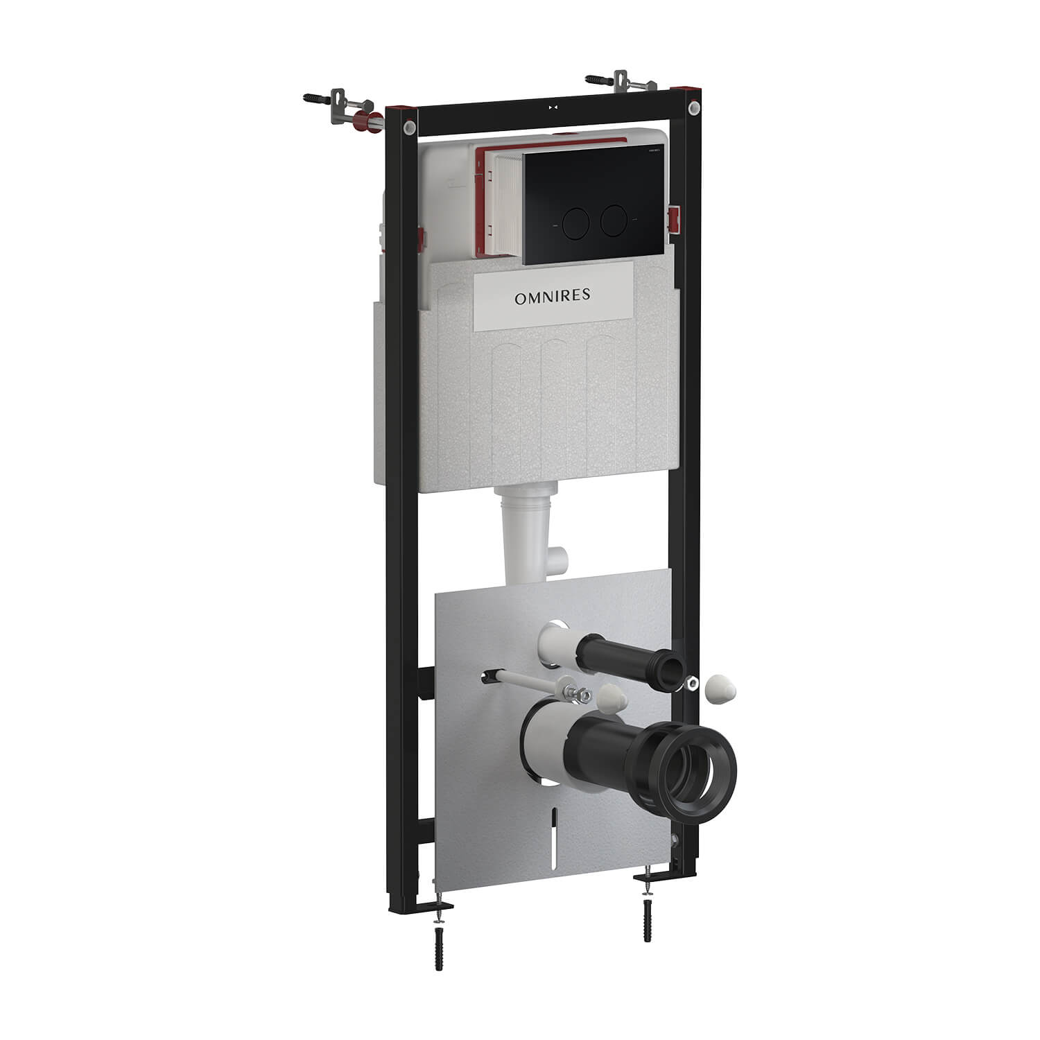 Omnires Flush Set cadru ascuns cu buton de acționare pentru vas wc suspendat STFWC1R45RBLM