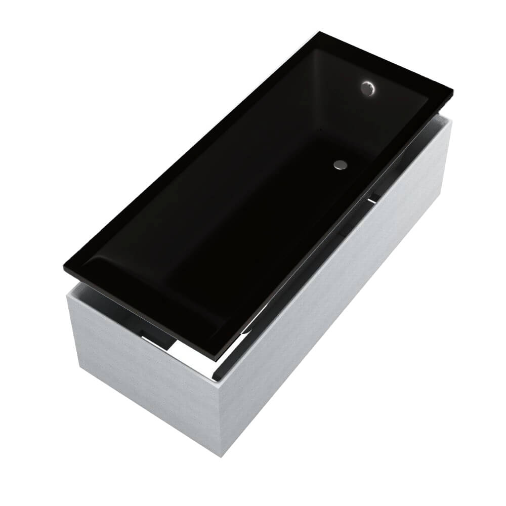 Schedline Maio Black Mat SET cadă cu suport 150x70 cm negru 3WST.MS2P-15070/C/MG