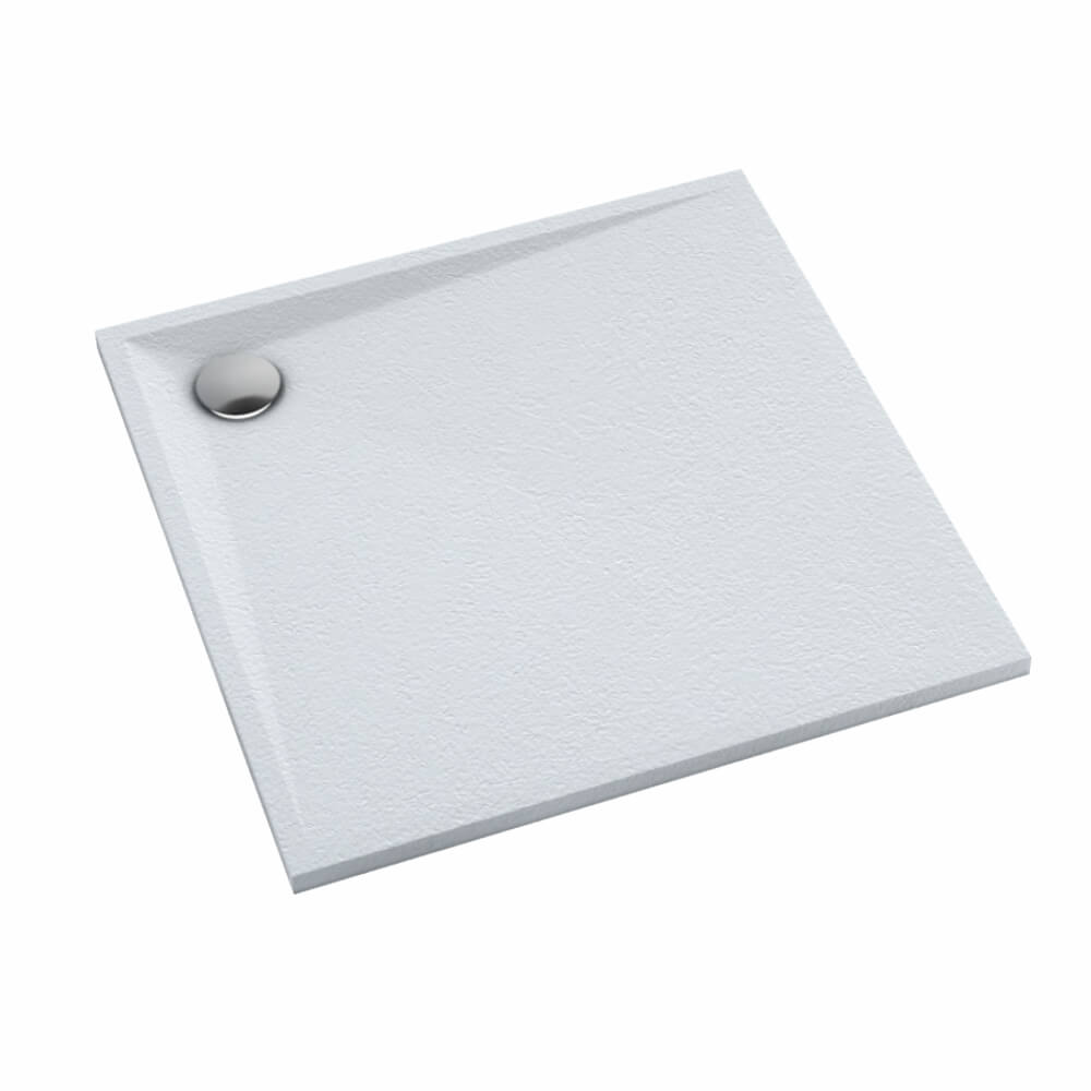 Schedline Libra Grooved White Stone cădiță de duș pătrată 80x80 cm alb 3SP.L1K-8080/B/GR