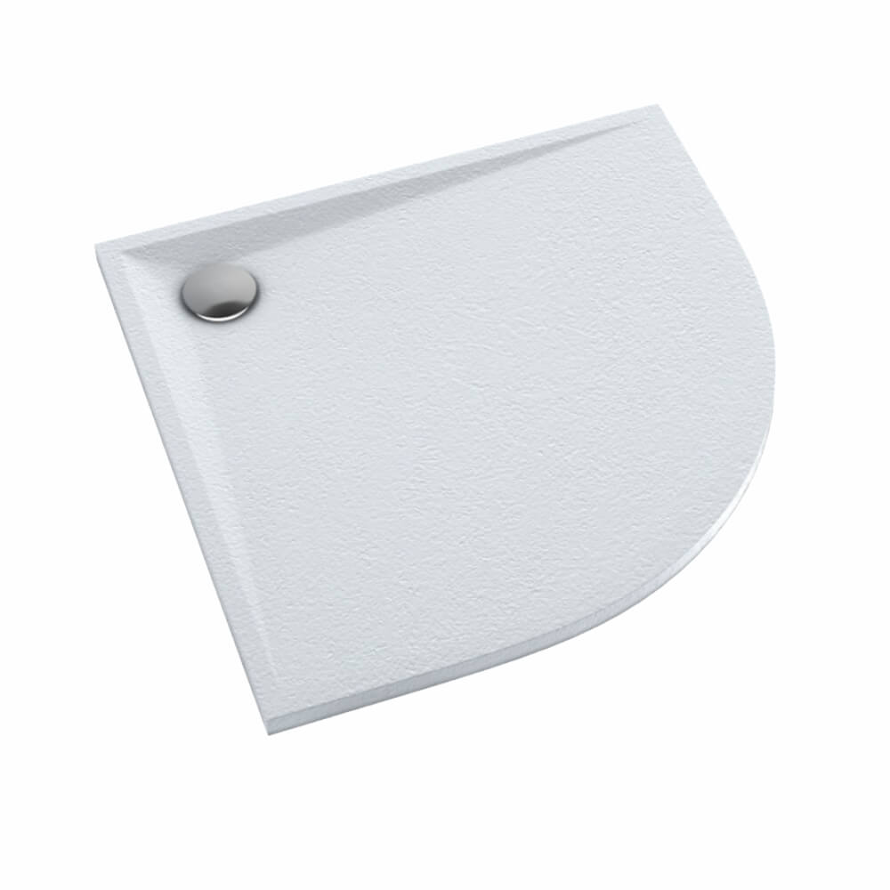 Schedline Libra Grooved White Stone cădiță de duș semirotundă 90x90 cm alb 3SP.L1O-9090/B/GR