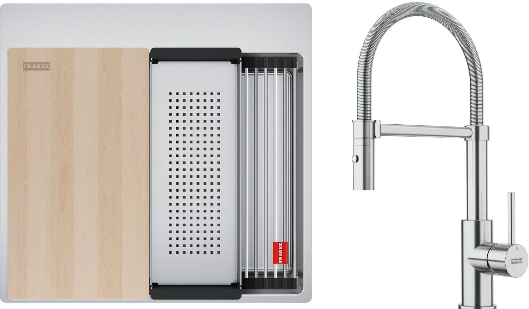 Set chiuveta din otel Franke Box 127.0749.856, baterie bucătărie Franke Smart Glenda 115.0747.475