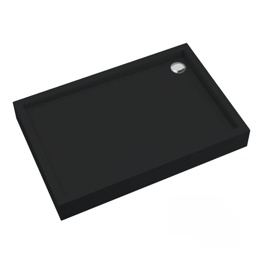 Schedline Cameron Black Mat cădiță de duș dreptunghiulară 120x80 cm negru 3ST.C1P-80120/C/MG