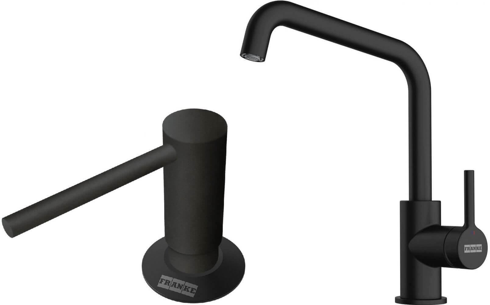 Set baterie bucătărie Franke Lina 115.0728.474, dozator de lichid Franke Comfort 112.0753.277