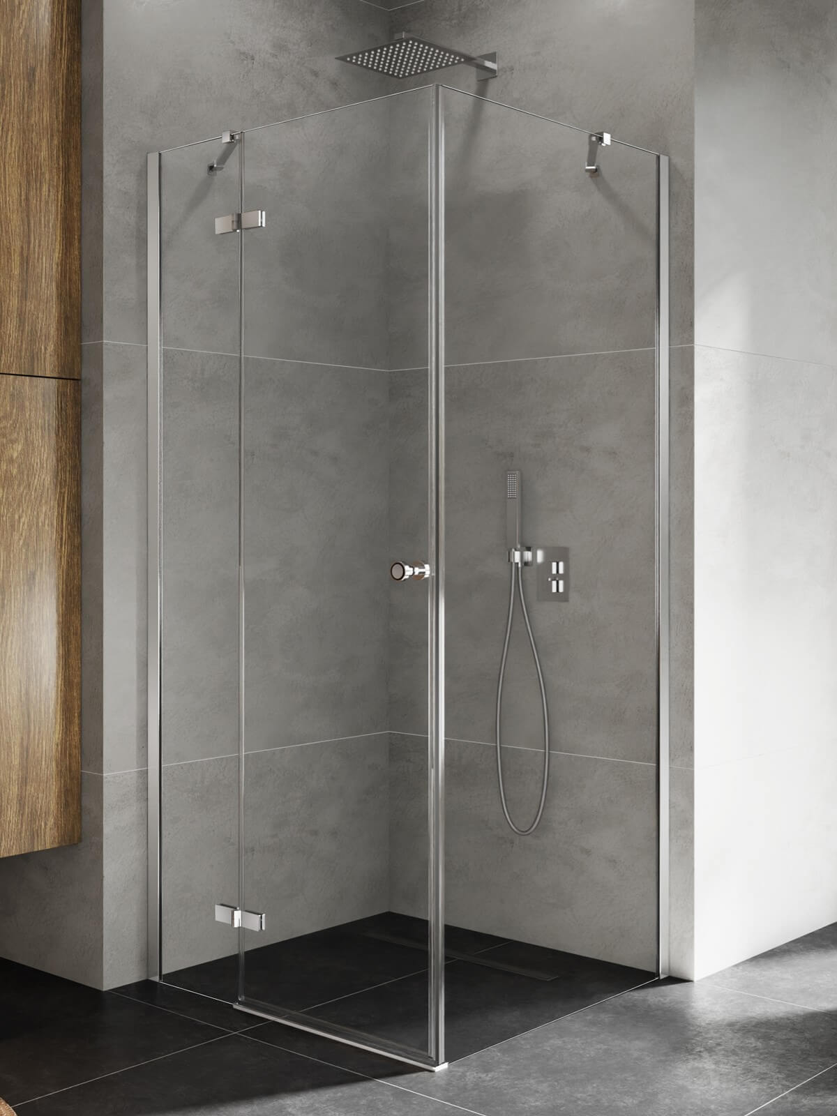 New Trendy Kalibra cabină de duș 90x80 cm dreptunghiular crom luciu/sticlă transparentă K-5003