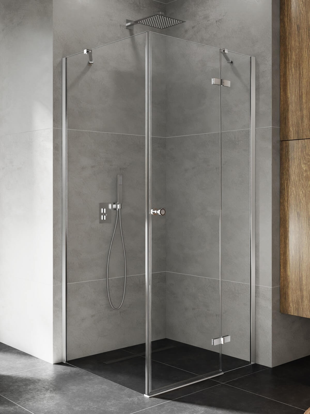 New Trendy Kalibra cabină de duș 110x100 cm dreptunghiular crom luciu/sticlă transparentă K-5036