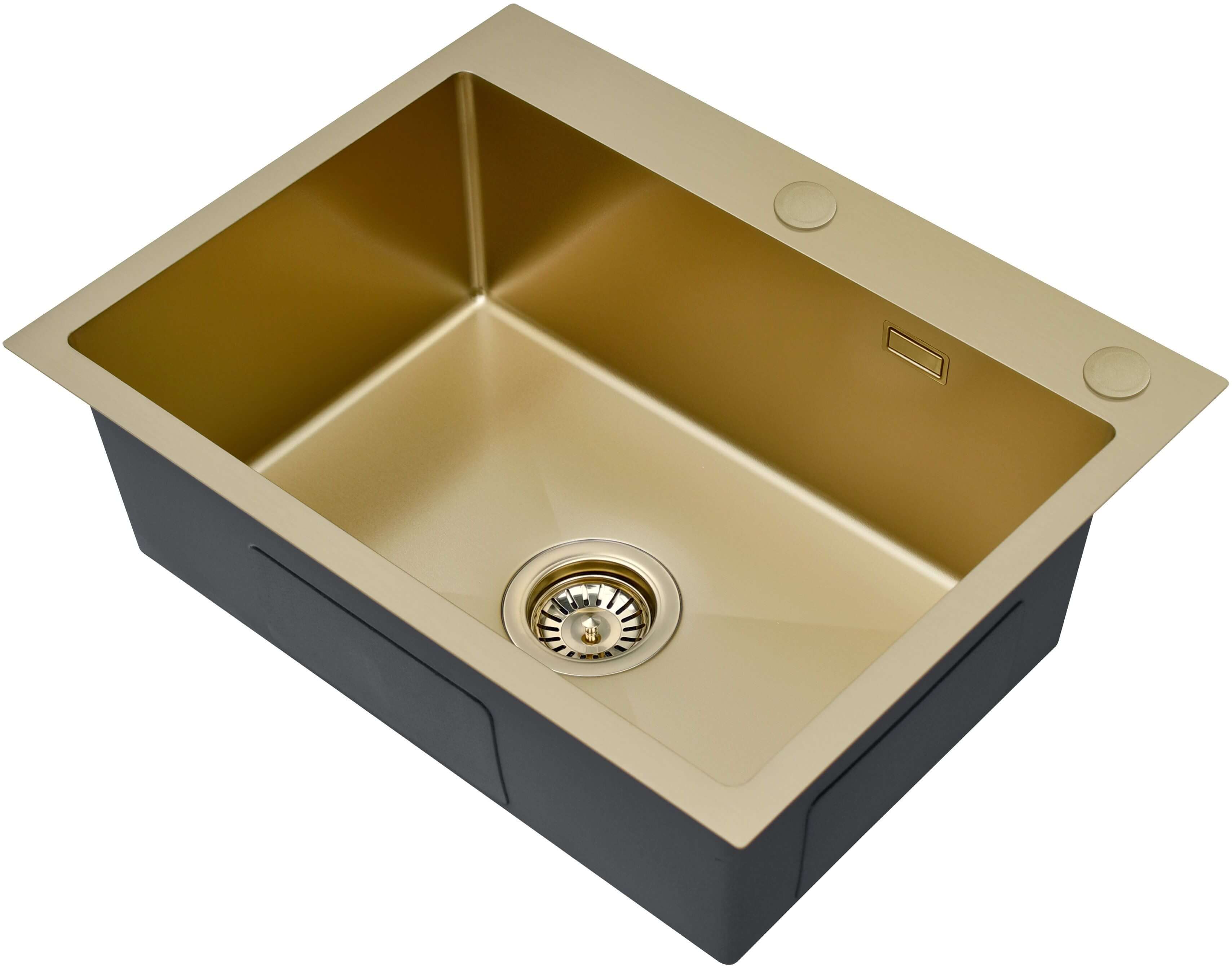 Ruvetti Look chiuveta cu dozator 58x45 cm auriu 5003L_PVD_CH60_W