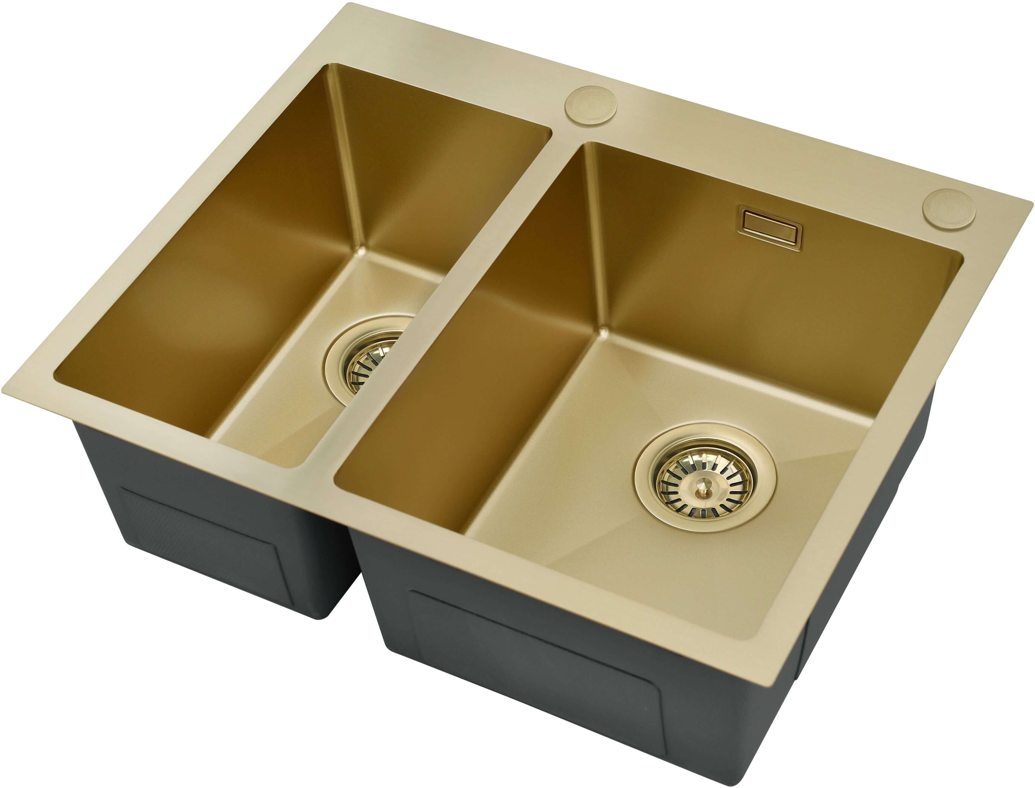 Ruvetti Masivo chiuveta cu dozator 61x51 cm auriu 5002M_PVD_CH65_W