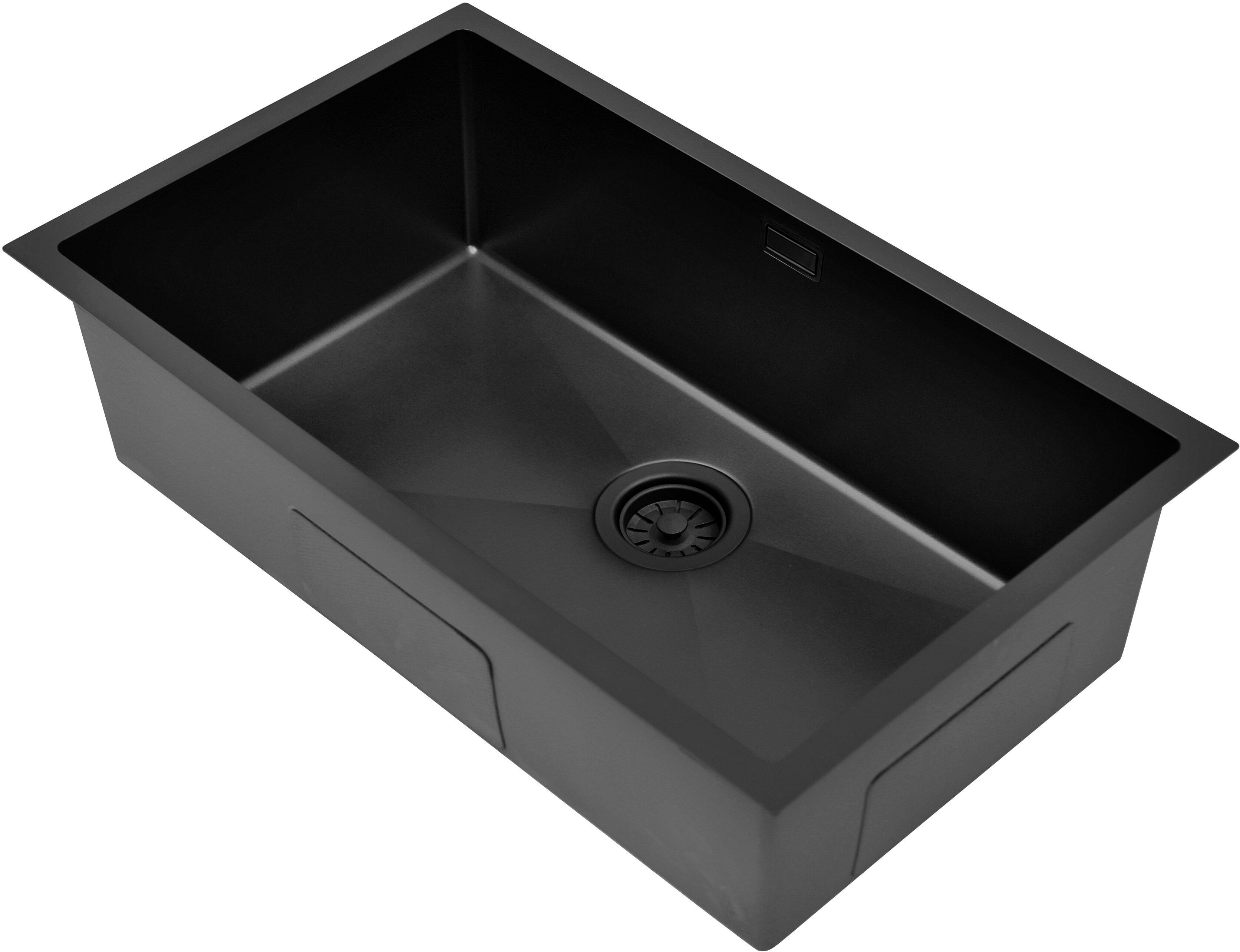 Ruvetti Stelio chiuveta din otel 74x44 cm negru 5001S_PVD_BL80_P