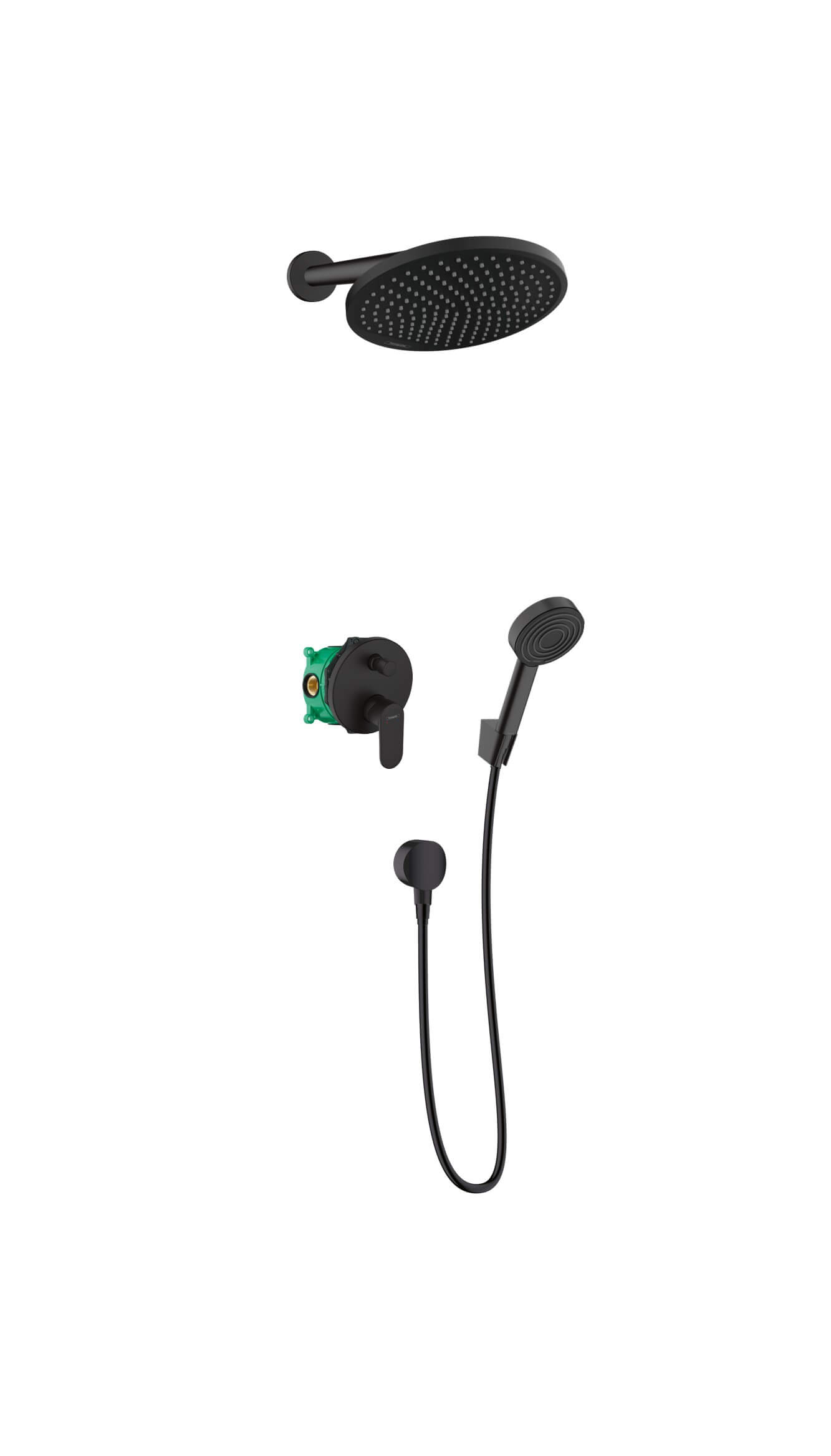 Hansgrohe Vernis set de duș ascuns cu duș de ploaie negru 88002340