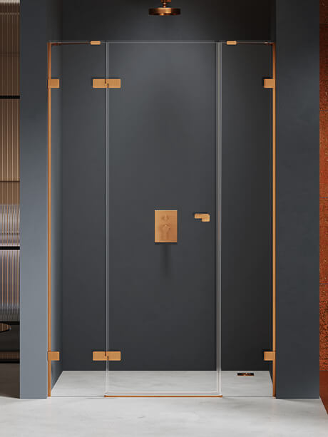 New Trendy Eventa Copper Brushed uși de duș 170 cm înclinabilă cupru periat/sticlă transparentă EXK-8006