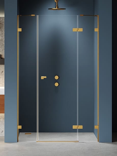 New Trendy Eventa Gold Brushed uși de duș 170 cm înclinabilă auriu periat/sticlă transparentă EXK-8240