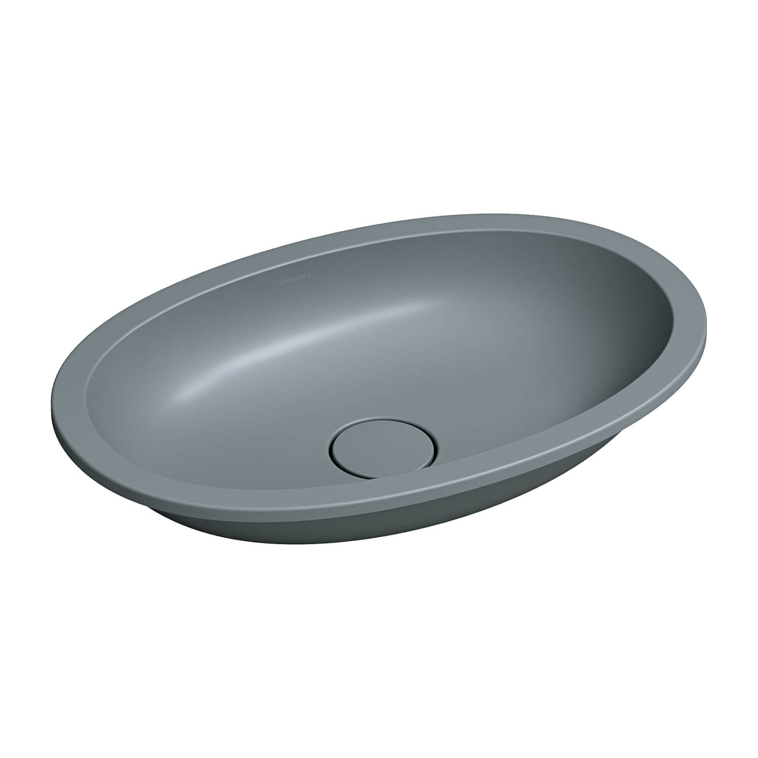 Omnires Shell M+ lavoar 54x34 cm ovale sub blat gri/piatră mat SHELL540UPAG