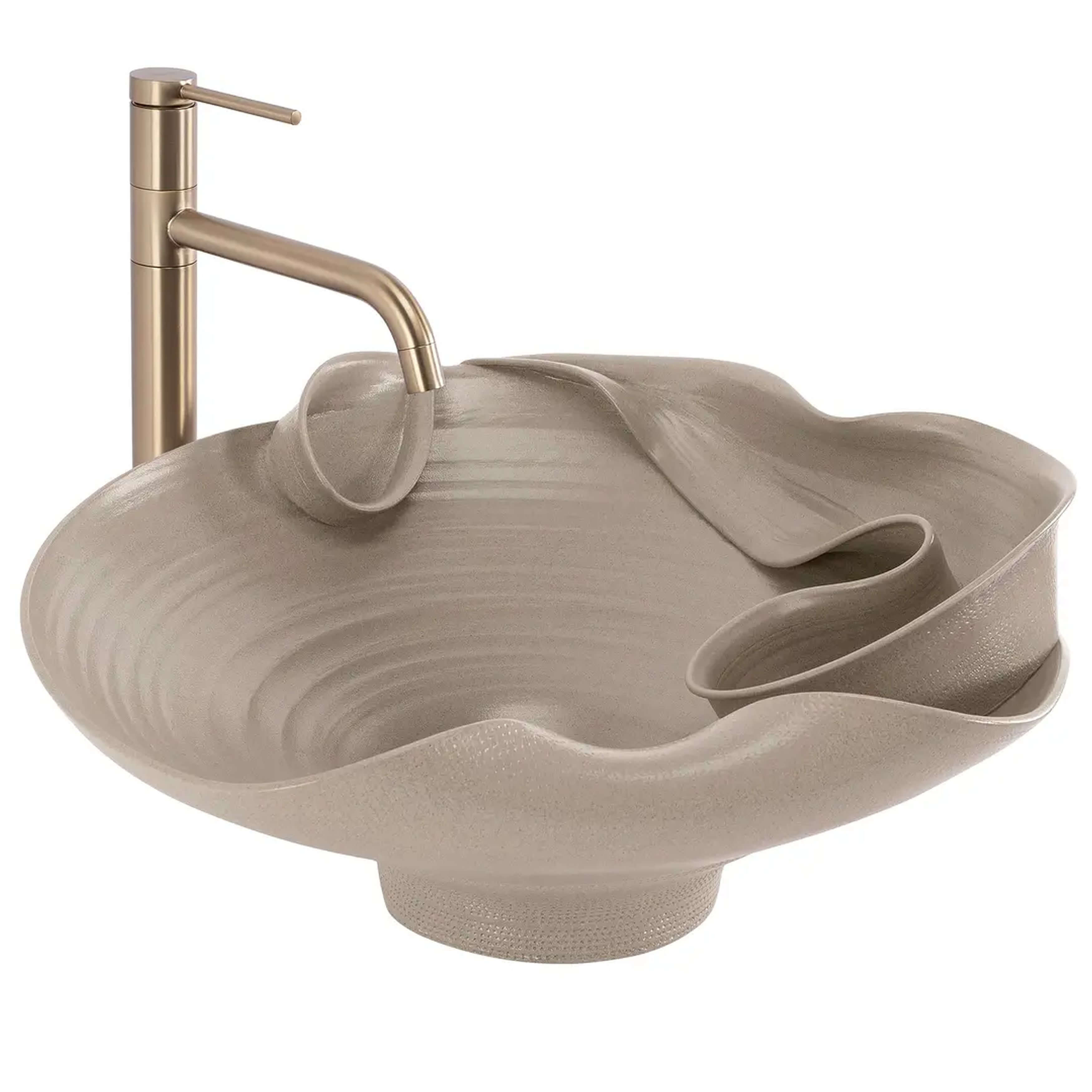 Rea HM Handmande lavoar 48x44 cm de blat maro/bej mat REA-U6328