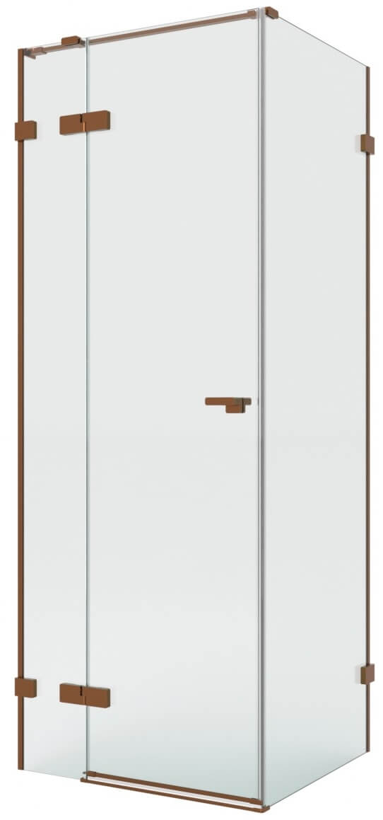 New Trendy Eventa Copper Brushed cabină de duș 110x80 cm dreptunghiular cupru periat/sticlă transparentă EXK-8027