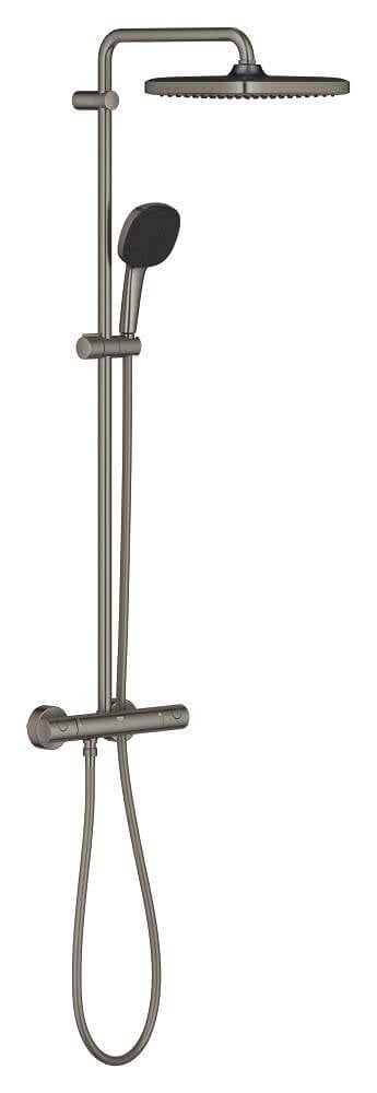 Grohe Vitalio Comfort set de duș perete cu termostat cu duș de ploaie Brushed Hard Graphite 26696AL1