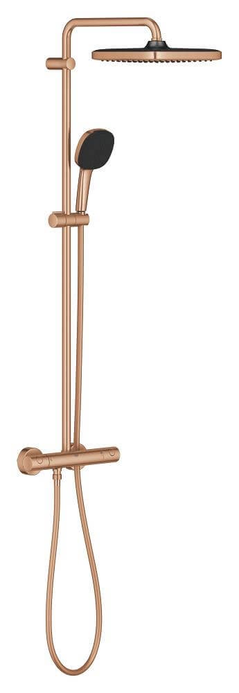 Grohe Vitalio Comfort set de duș perete cu termostat cu duș de ploaie Brushed Warm Sunset 26696DL1