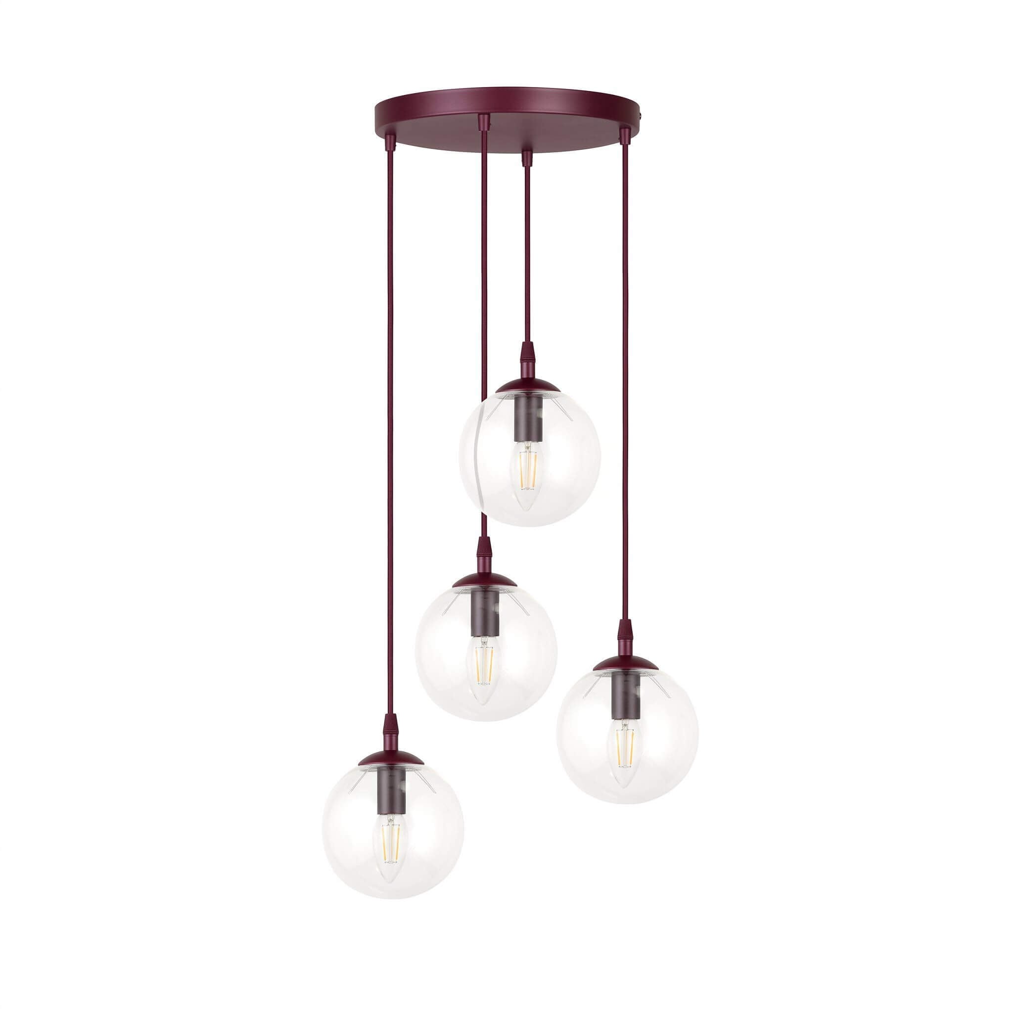 Emibig Cosmo lampă suspendată 4x10 W burgundia 1788/4PREM