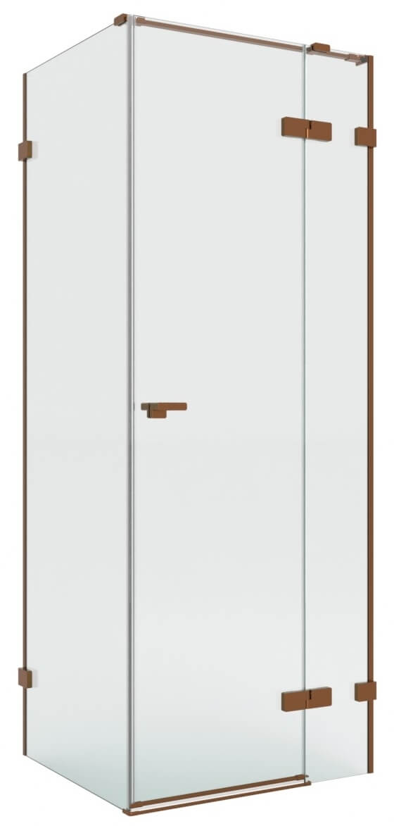 New Trendy Eventa Copper Brushed cabină de duș 120x80 cm dreptunghiular cupru periat/sticlă transparentă EXK-8043