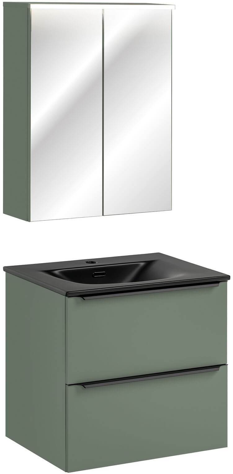 Set dulap Comad Sombra Green GREEN UN 84-60-2D, dulap Comad Sombra Green SOMBRA GREEN 82-60-46-2S, SKY 1 BLACK MATT 60 DP ( E-8099-60 )