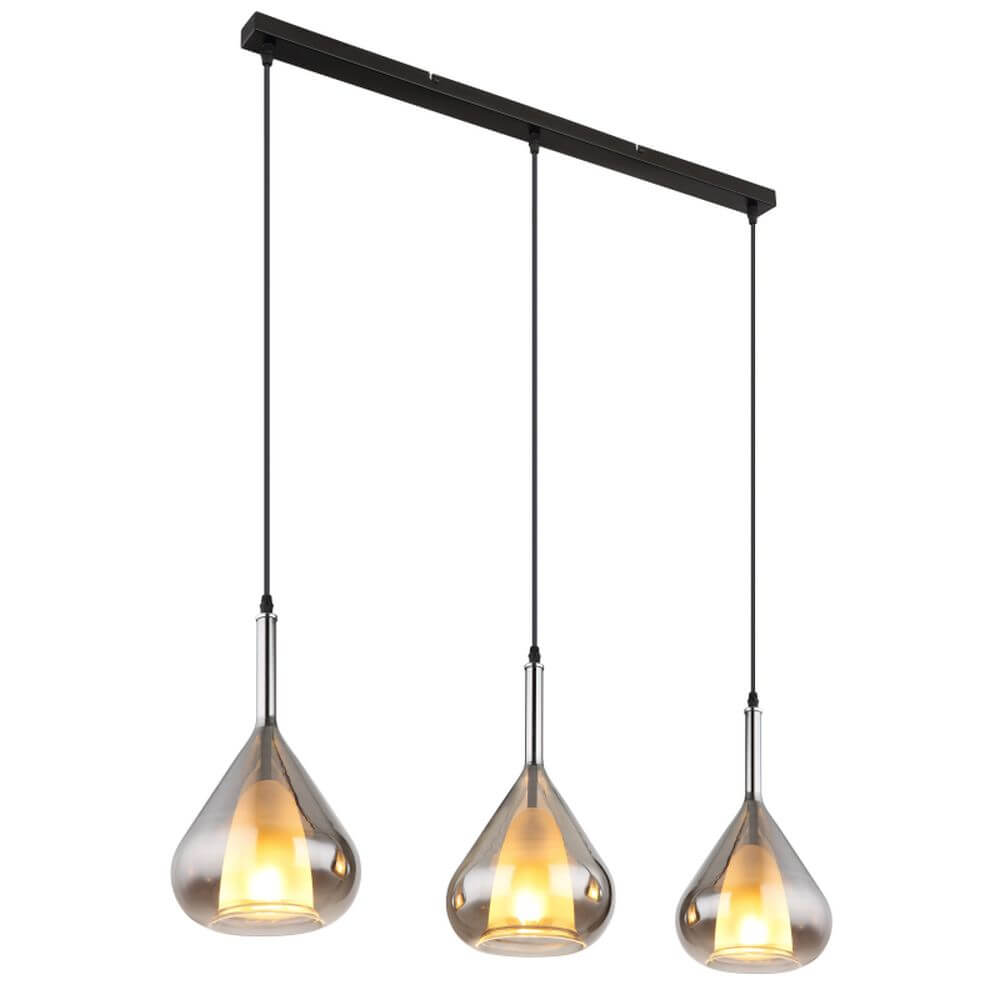 Globo Lighting Geeky lampă suspendată 3x60 W negru-fumuriu 15542-3
