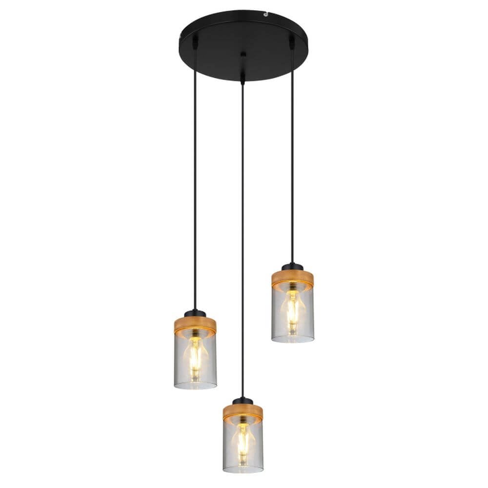 Globo Lighting Finca lampă suspendată 3x40 W negru-fumuriu 15557-3H