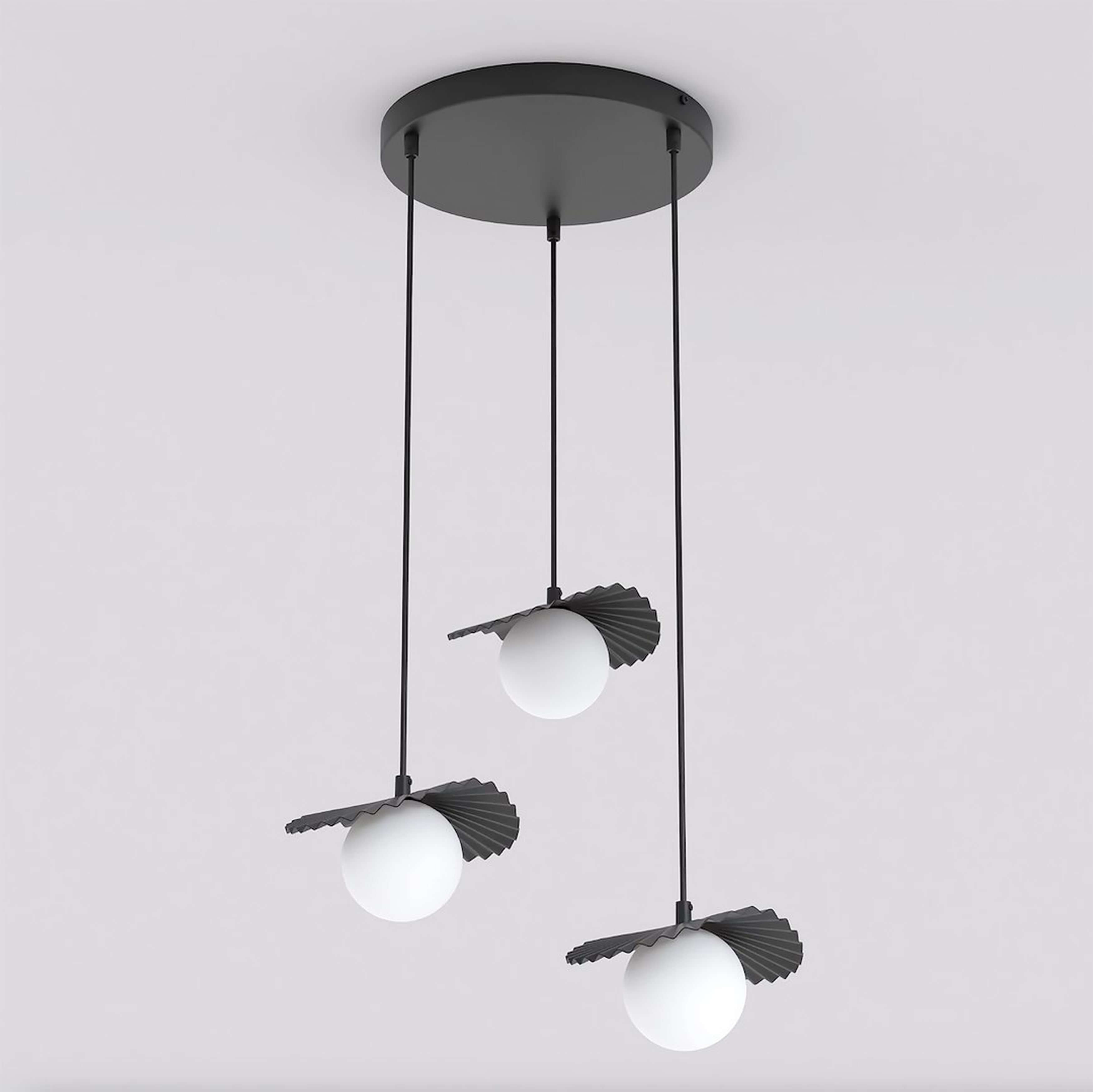 Emibig Flora lampă suspendată 3x8 W negru-opal 1758/3