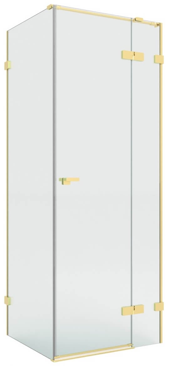 New Trendy Eventa Gold Brushed cabină de duș 110x100 cm dreptunghiular auriu periat/sticlă transparentă EXK-8292