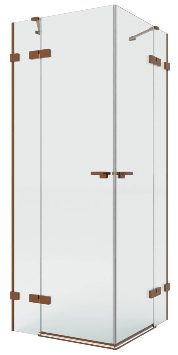 New Trendy Eventa Copper Brushed cabină de duș 120x80 cm dreptunghiular cupru periat/sticlă transparentă EXK-8088
