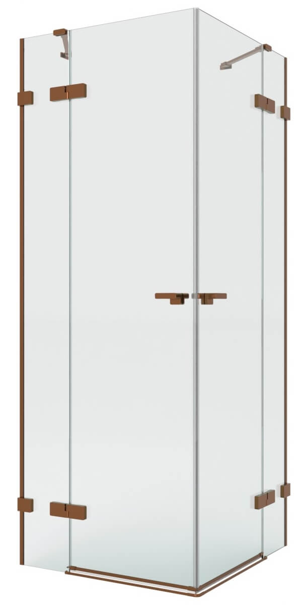 New Trendy Eventa Copper Brushed cabină de duș 120x90 cm dreptunghiular cupru periat/sticlă transparentă EXK-8089