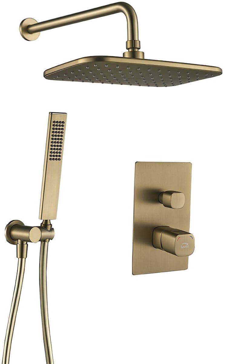 Laveo Tores set de duș ascuns cu duș de ploaie auriu BVT_G01P