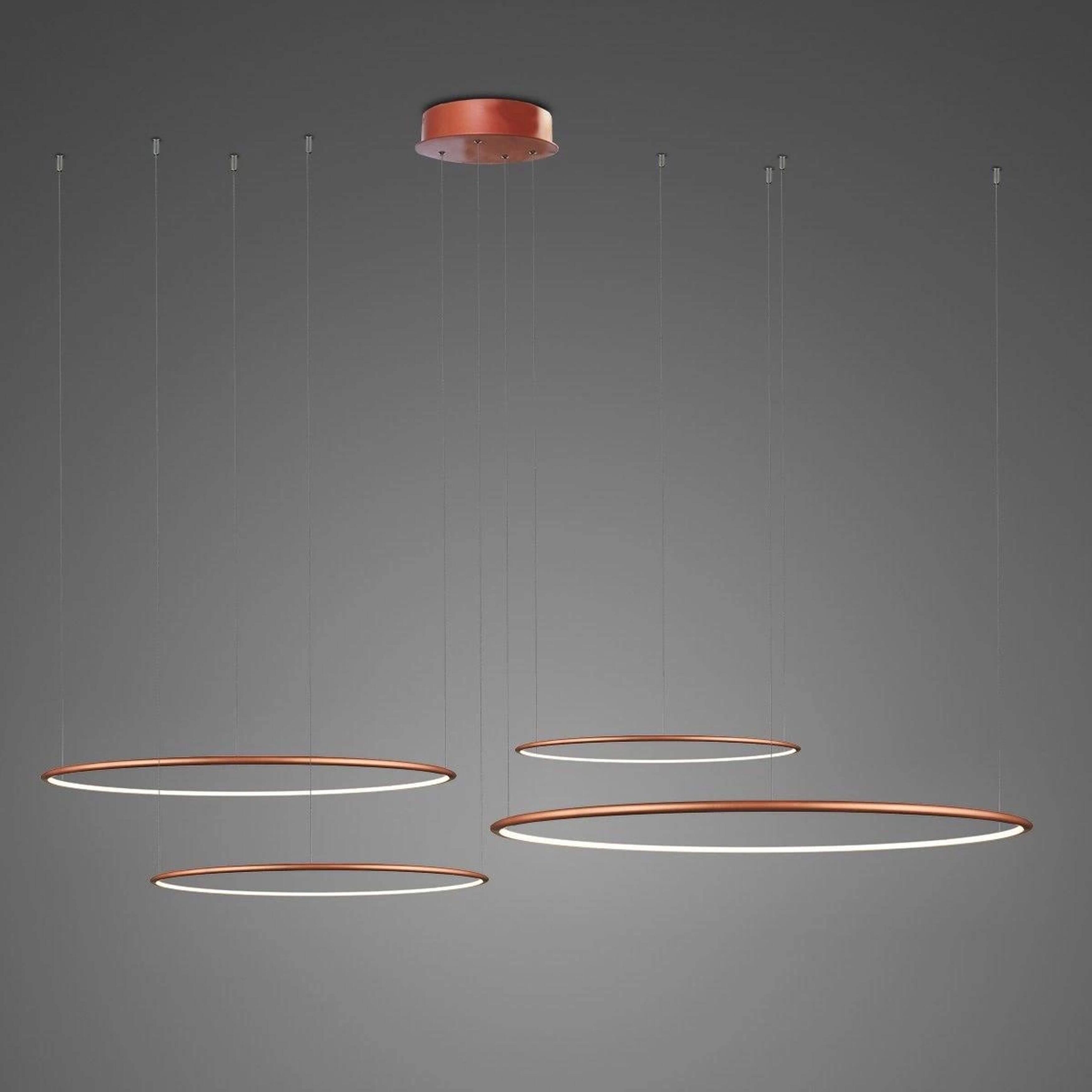 Altavola Design Ledowe Okręgi lampă suspendată 4x106 W cupru LA084/CO4_100_in_3k_copper_dimm