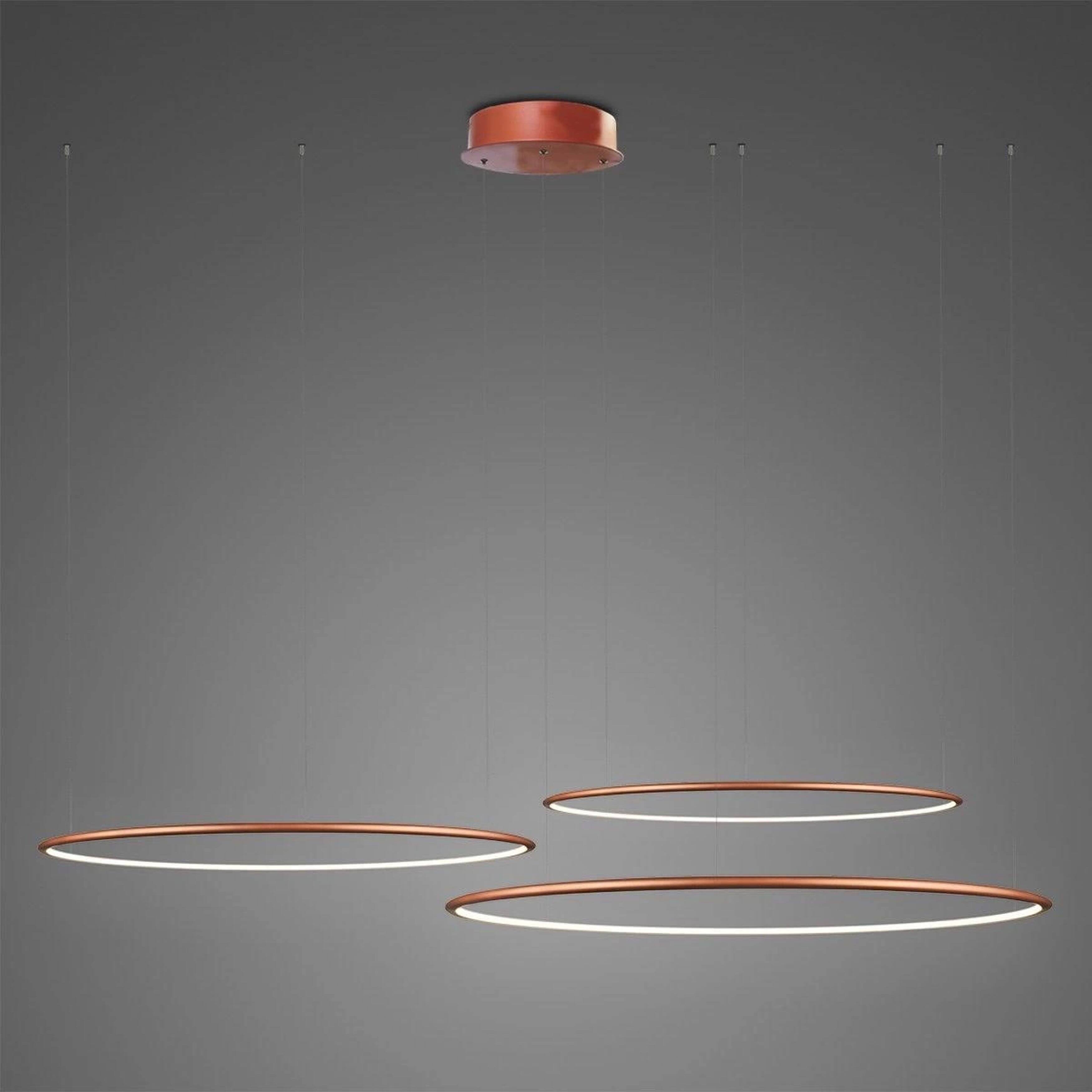 Altavola Design Ledowe Okręgi lampă suspendată 3x68 W cupru LA075/CO3_80_in_4k_copper_dimm