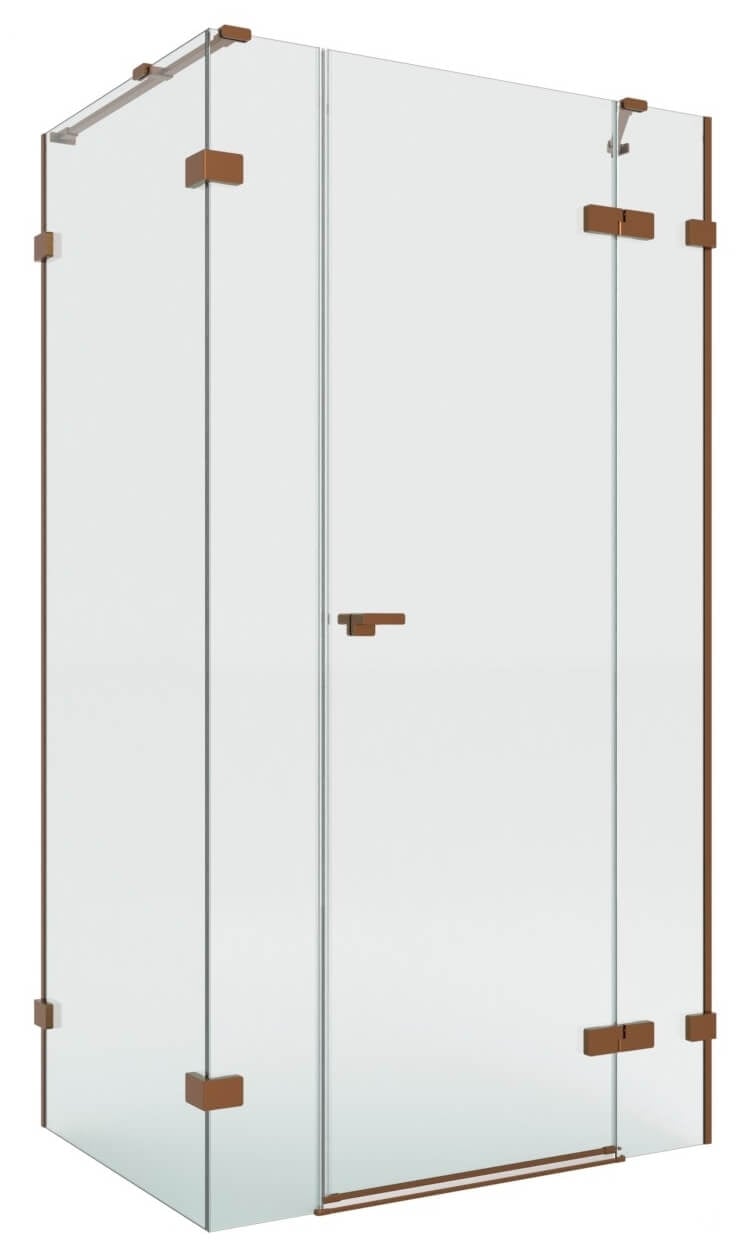 New Trendy Eventa Copper Brushed cabină de duș 110x80 cm dreptunghiular cupru periat/sticlă transparentă EXK-8094