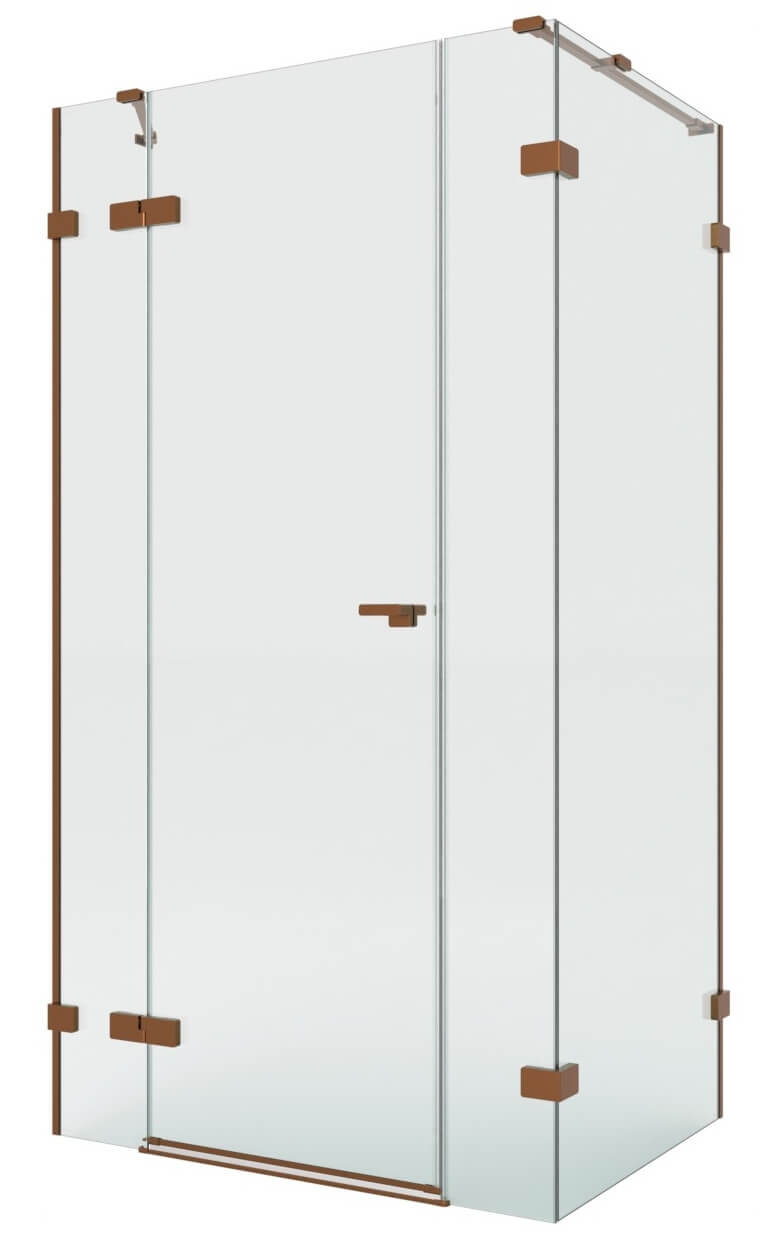 New Trendy Eventa Copper Brushed cabină de duș 110x90 cm dreptunghiular cupru periat/sticlă transparentă EXK-8099