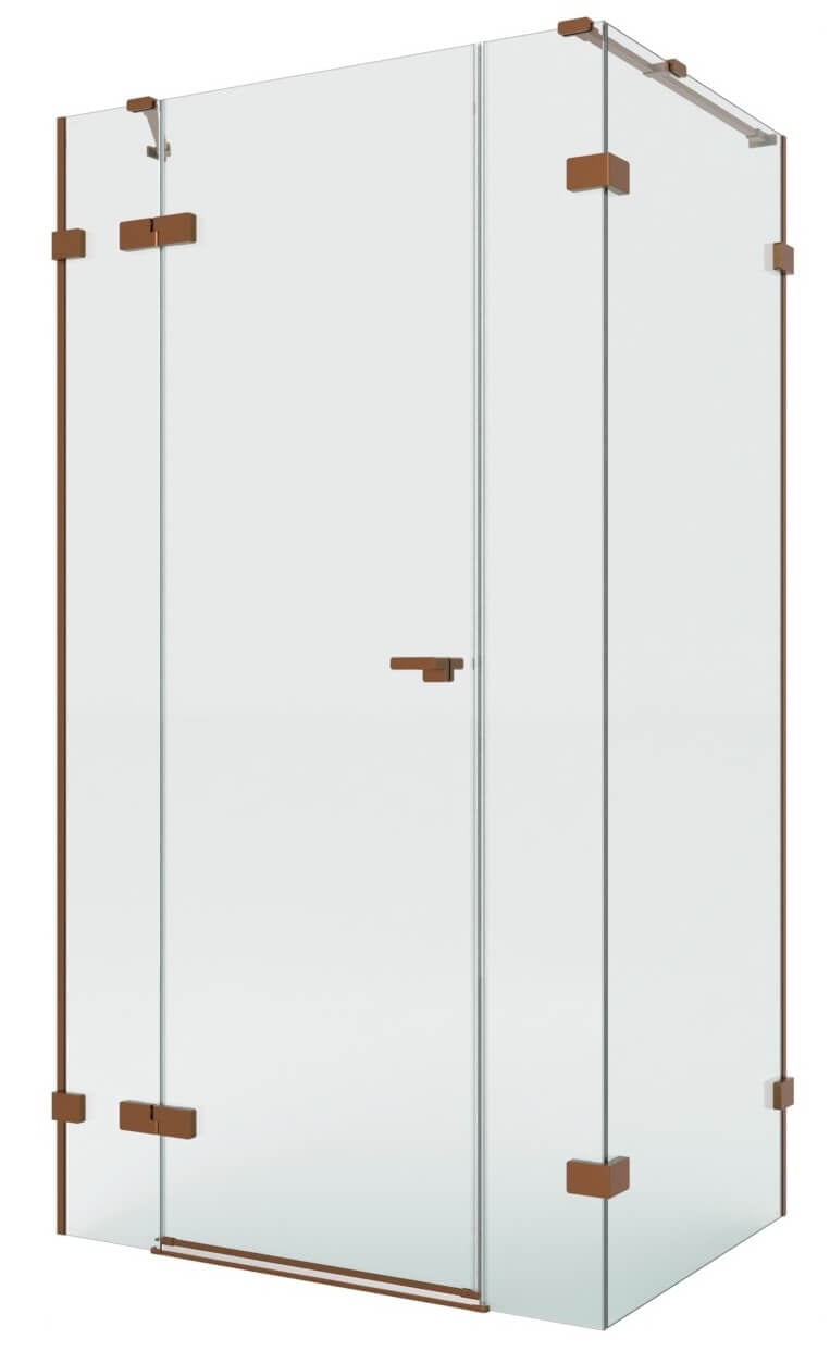 New Trendy Eventa Copper Brushed cabină de duș 110x100 cm dreptunghiular cupru periat/sticlă transparentă EXK-8105