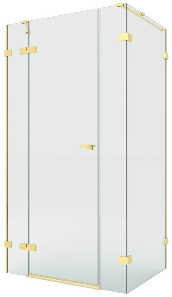 New Trendy Eventa Gold Brushed cabină de duș 110x80 cm dreptunghiular auriu periat/sticlă transparentă EXK-8326