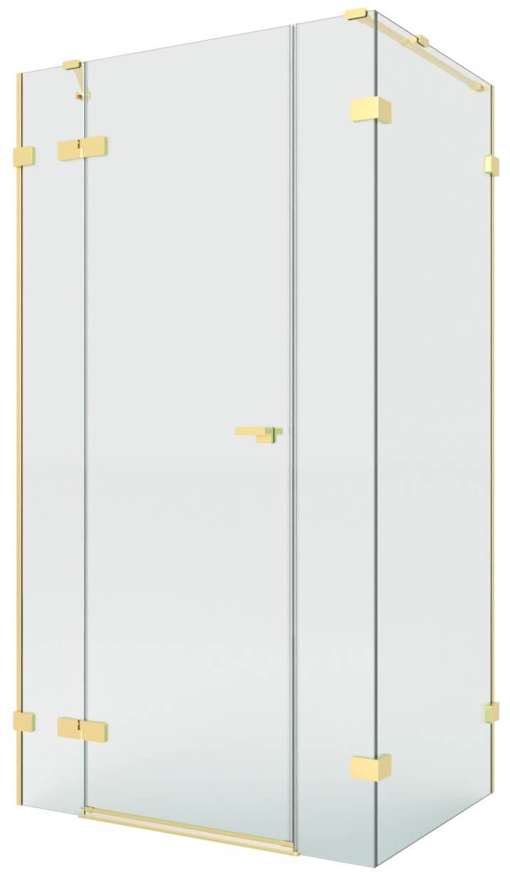 New Trendy Eventa Gold Brushed cabină de duș 130x80 cm dreptunghiular auriu periat/sticlă transparentă EXK-8328