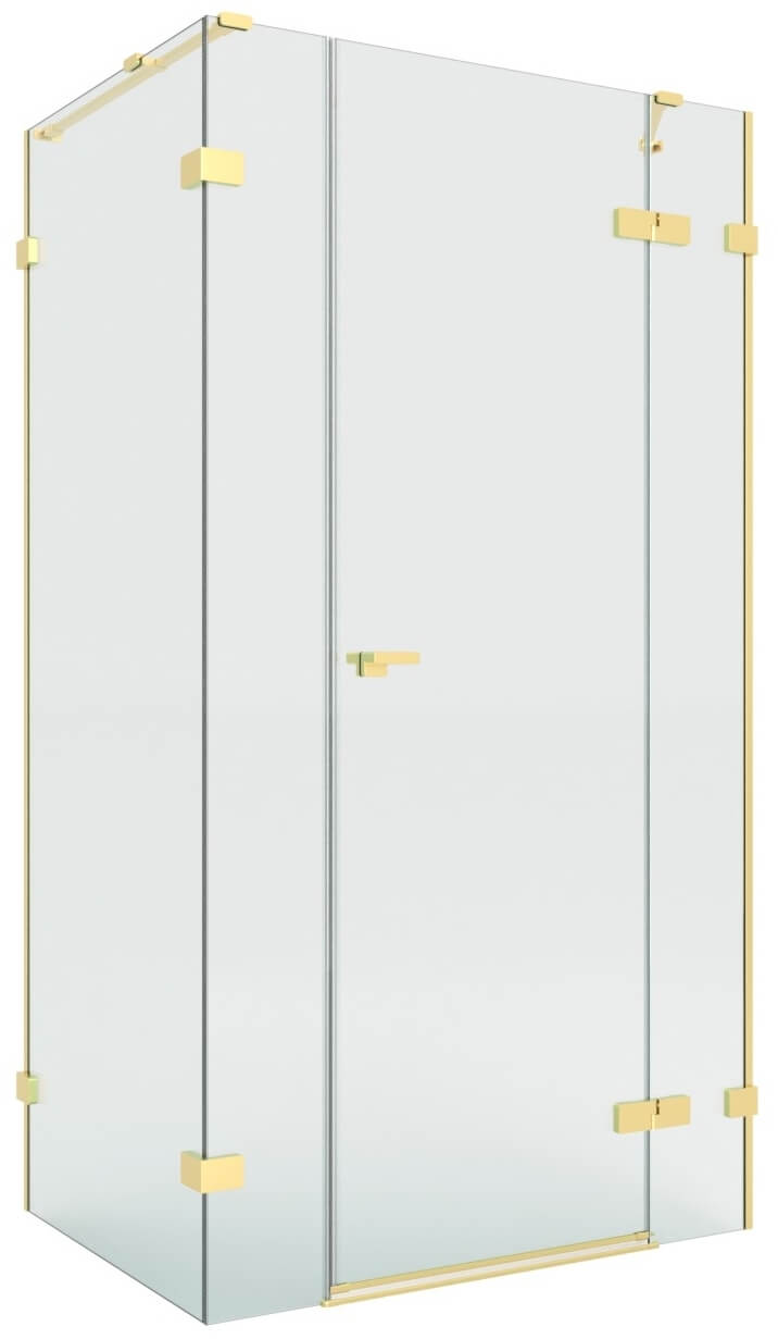 New Trendy Eventa Gold Brushed cabină de duș 110x100 cm dreptunghiular auriu periat/sticlă transparentă EXK-8339