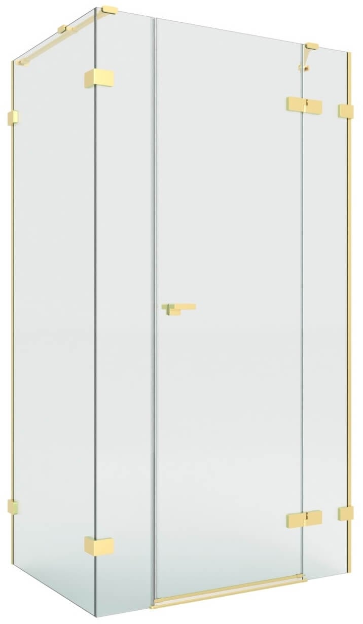 New Trendy Eventa Gold Brushed cabină de duș 150x100 cm dreptunghiular auriu periat/sticlă transparentă EXK-8343