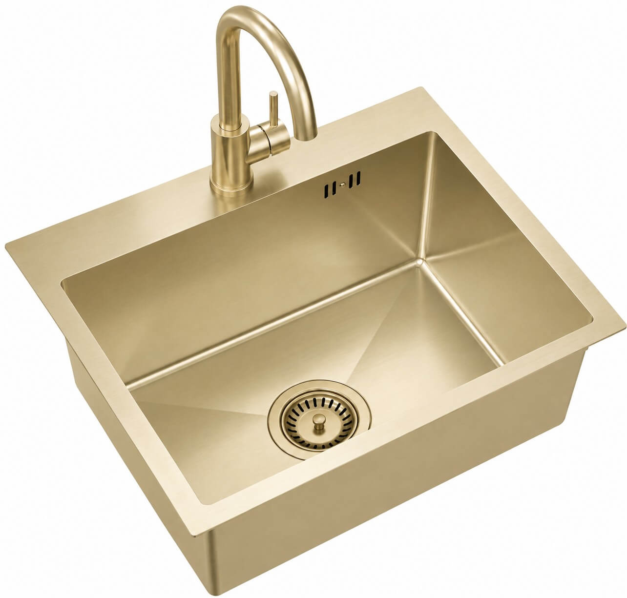 Ruvetti Look chiuvetă din oțel cu baterie 50x45 cm auriu LP_LOOK50-5200-PVDCH-F